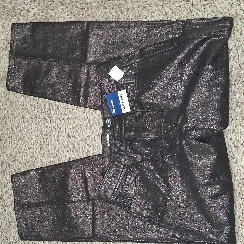 glitter black jeans